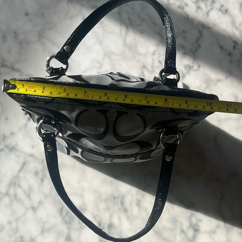 Coach gray black silver metallic purse handbag - Picture 11 of 12